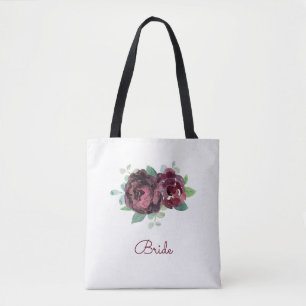 Tote Bag Aquarelle Rose Bourgogne