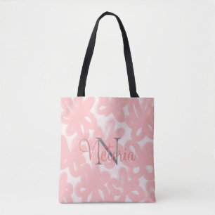 Tote Bag Aquarelle rose customisée Florale Abstraite