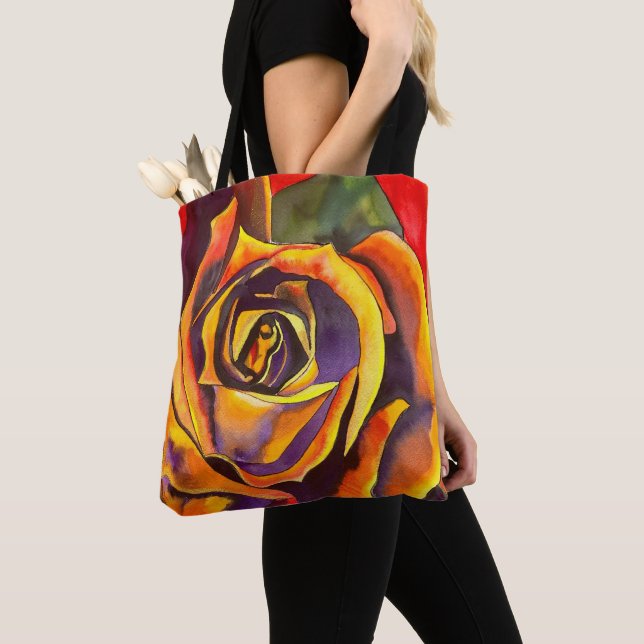 Tote Bag Aquarelle Rose d'or (De près)
