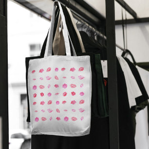 Tote Bag Aquarelle rose lèvre féminine Motif chic tendance