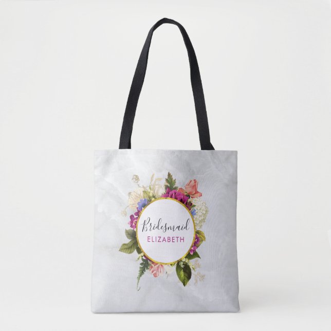 Tote Bag Aquarelle rose moderne Bouquet floral (Devant)