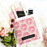 Tote Bag Aquarelle rose moderne Motif avec nom<br><div class="desc">Aquarelle rose moderne Motif avec nom</div>