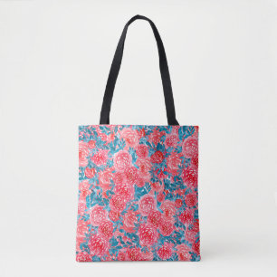 Tote Bag Aquarelle Rose tapisserie florale