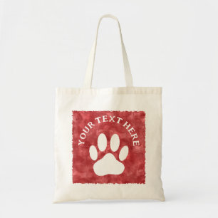 Tote Bag Aquarelle rouge blanche du texte personnalisé Empr