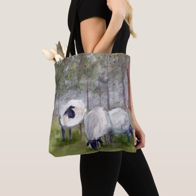 Tote Bag Aquarelle rustique (De près)