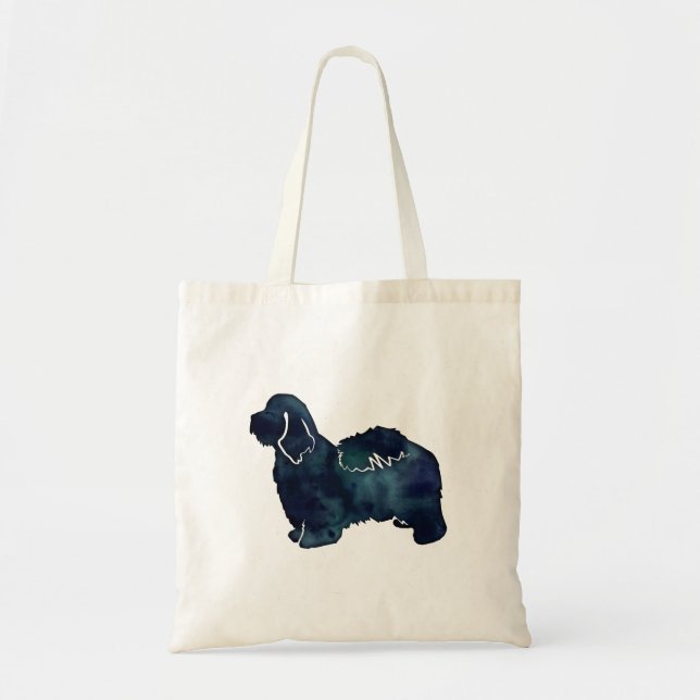 Tote Bag Aquarelle Silhouette de la race de chien Havanaise (Devant)