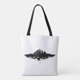 Tote Bag Aquarelle Skyline de Chicago noir et blanc