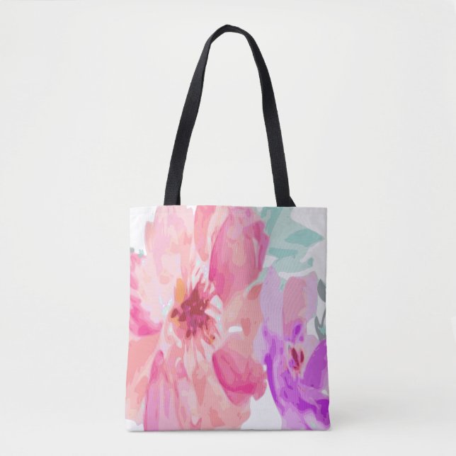 Tote Bag Aquarelle sur toute la Fourre-tout Florale (Devant)