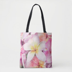 Tote Bag Aquarelle tropicale de la plumeria d'Hawaï