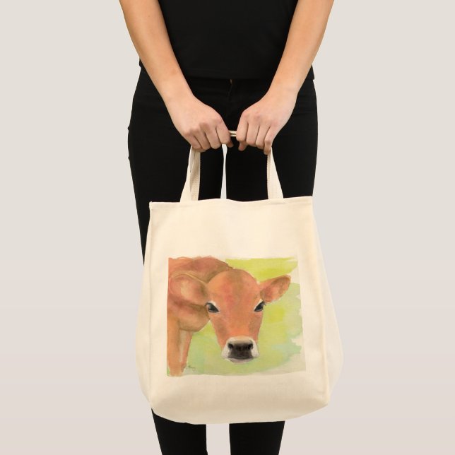 Tote Bag Aquarelle Vache d'épicerie Fourre-tout (Devant (produit))