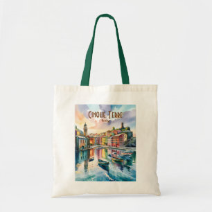 Tote Bag Aquarelle Vernazza Cinque Terre Italie Colorée