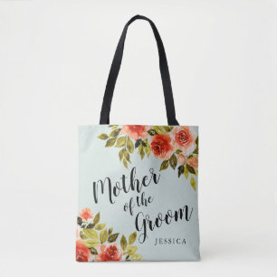 Tote Bag Aquarelle verte à la menthe Floral Mère de la cham