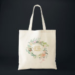 Tote Bag Aquarelle verte Floral Bridesmaid Favoriser<br><div class="desc">Doté d'une délicate aquarelle jardin de campagne rose garland verdoyant, ce sac fourre-tout botanique chic est un ajout élégant à votre événement mariage. Idéal pour les demoiselles d'honneur, huissier, mère ou père de la mariée ou du marié ou toute autre personne qui est la clé de votre journée spéciale. Conçu...</div>