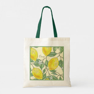 Tote Bag Aquarelle vintage Citrus Lemons Motif