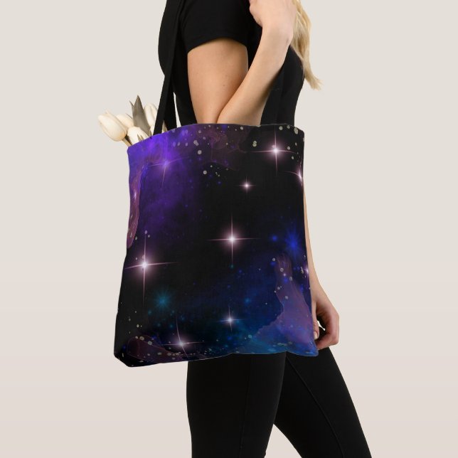 Tote Bag Aquarelle Whimsy Scène céleste (De près)