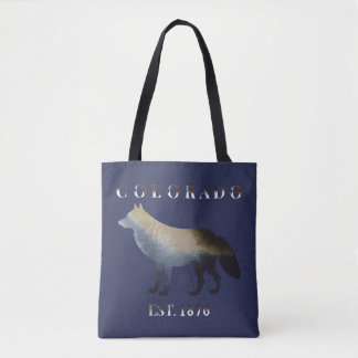Tote Bag Aquarelle Wolf Colorado 1876