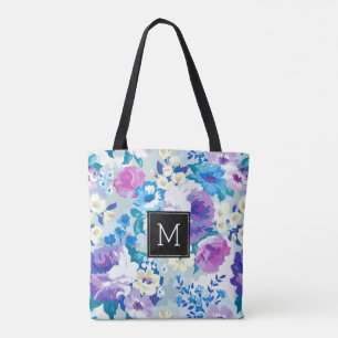 Tote Bag Aquarelles colorées Fleurs d'été Motif