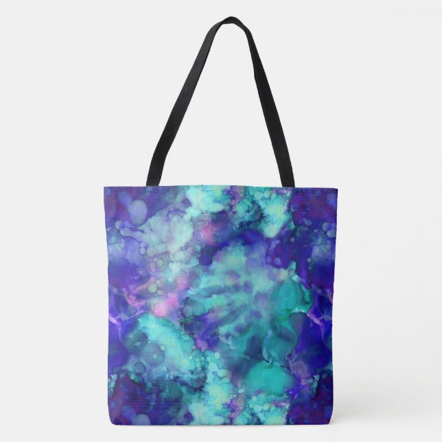 Tote Bag aquarelles d'imaginaire bleu : (Devant)