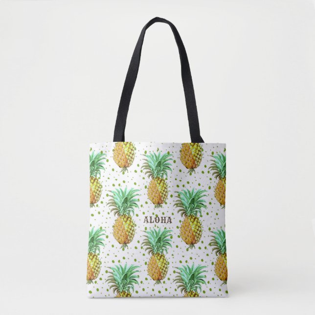 Tote Bag Aquarelles Motif ananas (Devant)