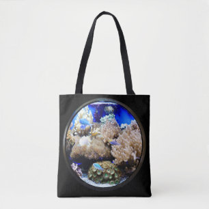Tote Bag Aquarium Poissons tropicaux et coraux