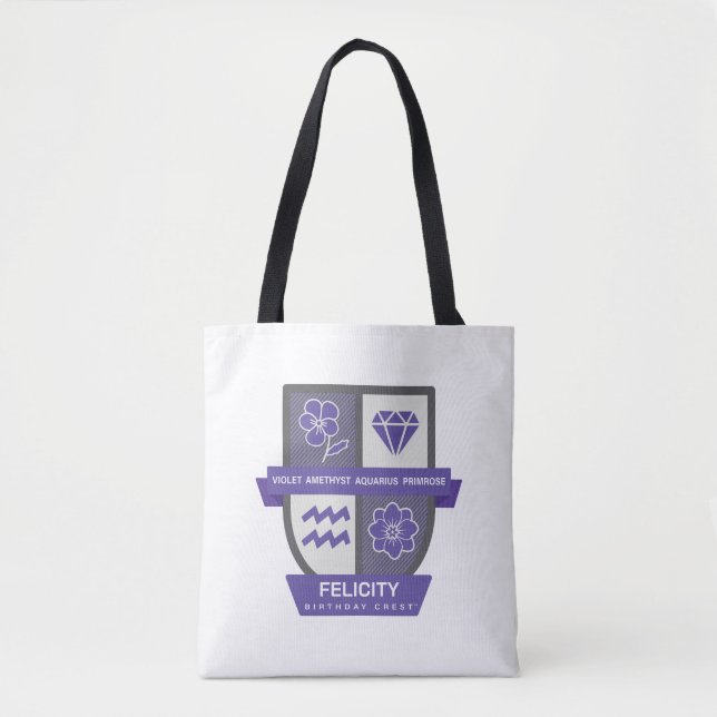 Tote Bag Aquarius Crest d'anniversaire™ pour 1er-18 février (Devant)