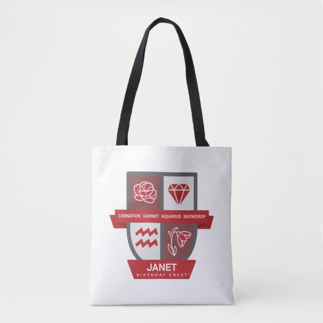 Tote Bag Aquarius Crest d'anniversaire™ pour 20-31 janvier (Devant)