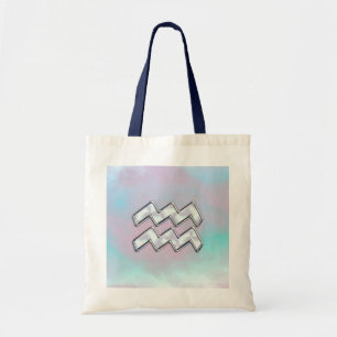 Tote Bag Aquarius Zodiac sur Mother of Pearl Style