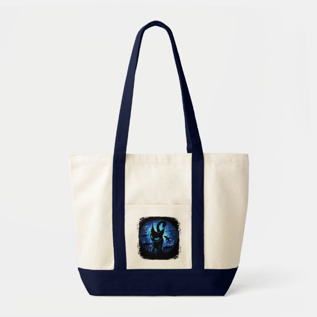 Tote Bag Aquaticat - Chat surréaliste en Imaginaire profond (Devant)