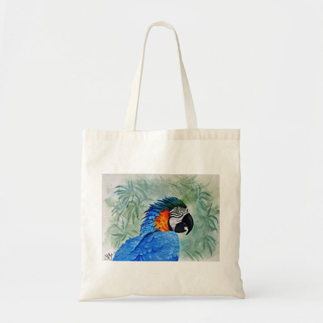 Tote Bag Ara bleu et or (Devant)