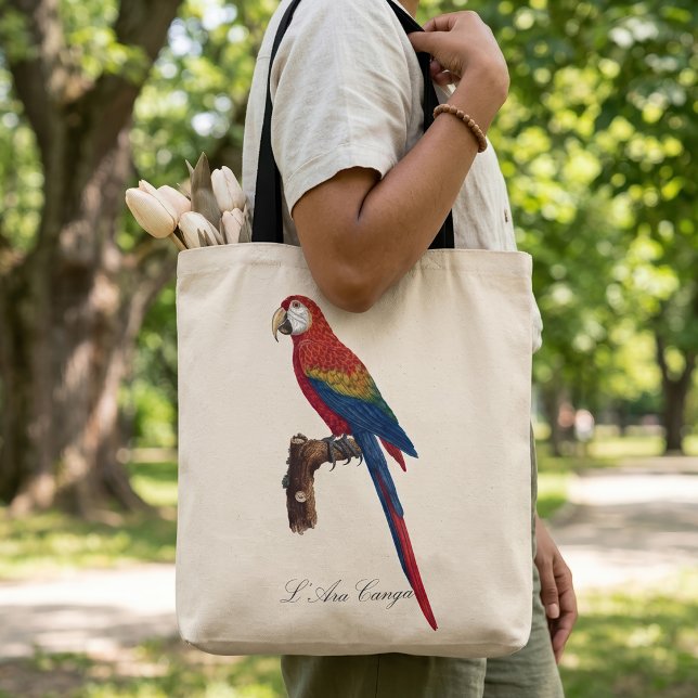 Tote Bag Ara rouge ou Ara macao, Ara macao (Scarlet Macaw or Red-Breasted Macaw, Ara macao. Tote Bag)