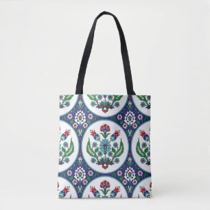 Tote Bag arabique turque, fleurs de tulipe, motif sans cout