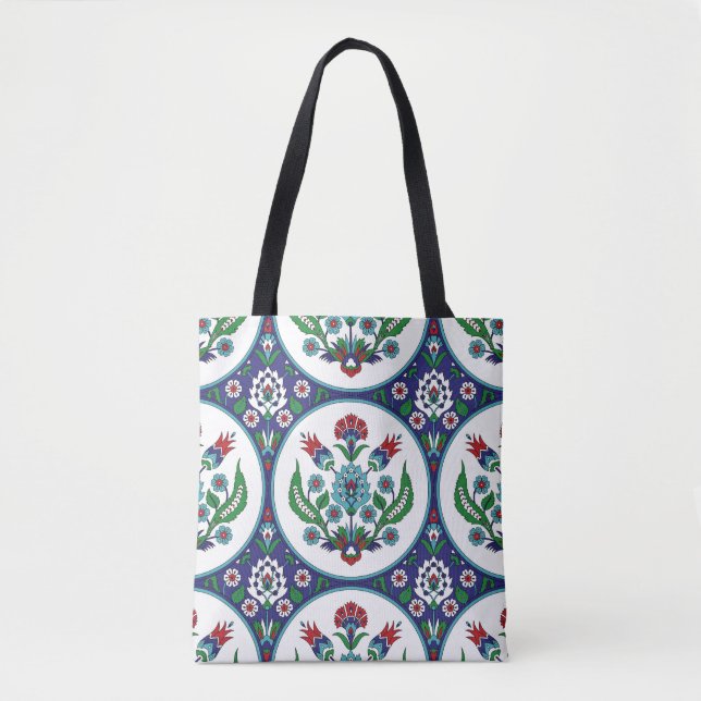 Tote Bag arabique turque, fleurs de tulipe, motif sans cout (Devant)