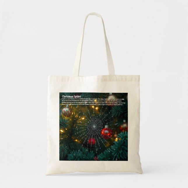 Tote Bag Araignée de Noël (Devant)