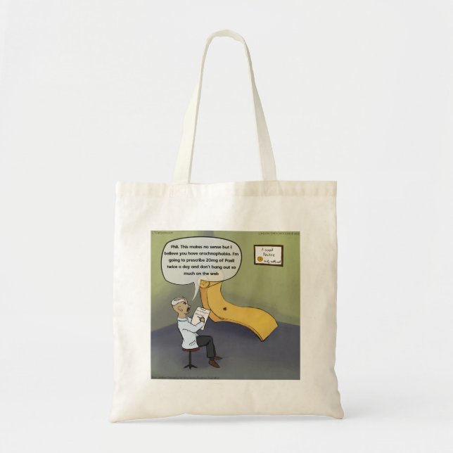 Tote Bag Araignée en thérapie avec budget arachnophobie (Devant)