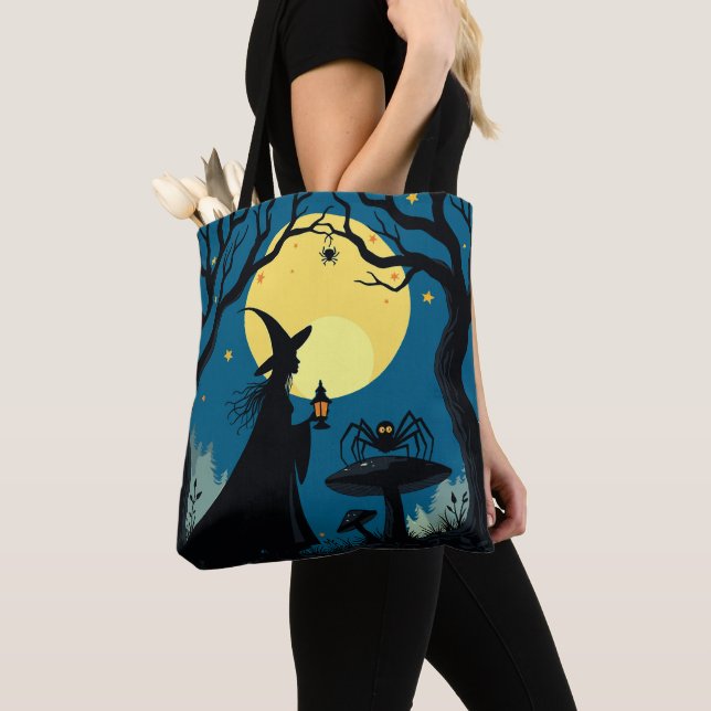 Tote Bag Araignées, Champignons et Sorcières (De près)
