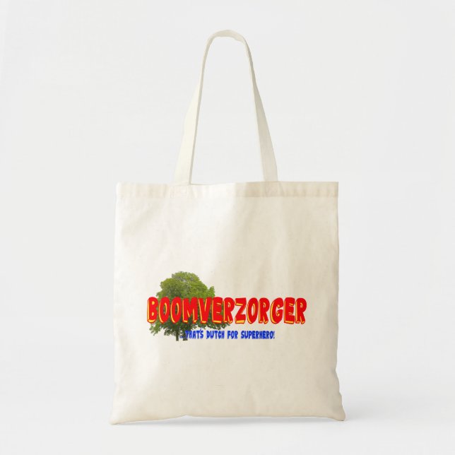Tote Bag Arborist: Boomverzorger dutch for superhero funny (Devant)