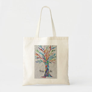 Tote Bag Arbre arc-en-ciel de vie multicolore