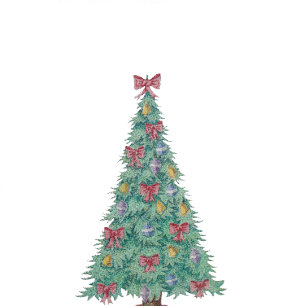 Tote Bag arbre avec décorations cloches d'arcs rouges pour