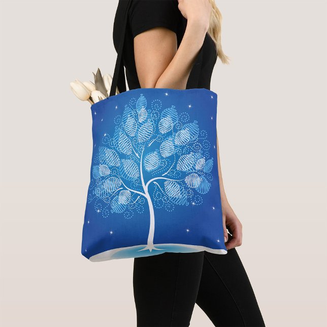 Tote Bag Arbre Blanc Dans La Neige (Créateur téléchargé)