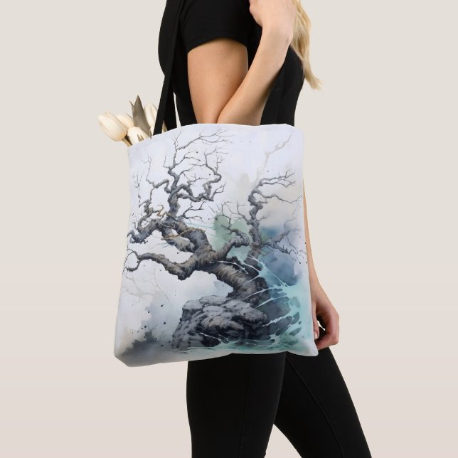 Tote Bag Arbre bleu Abstrait (De près)