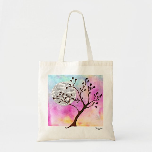 Tote Bag Arbre d'amour - feuille en forme de coeur (Devant)