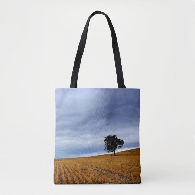 Tote Bag Arbre dans un champ de blé (Devant)