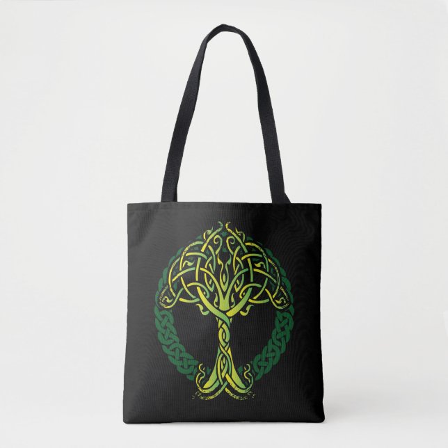 Tote Bag Arbre de Knotwork de Celtic de Viking de la vie (Devant)