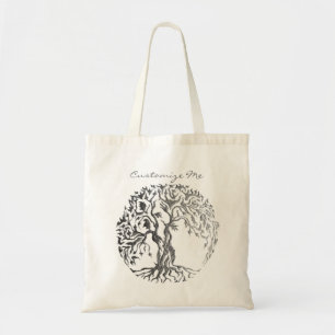 Tote Bag Arbre de Mehndi de la vie (henné) (argent)