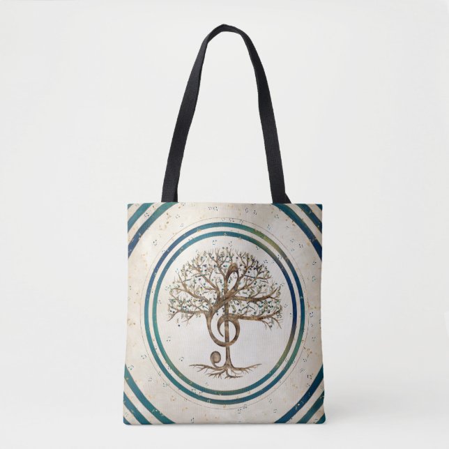 Tote Bag Arbre de musique Treble Clef (Devant)