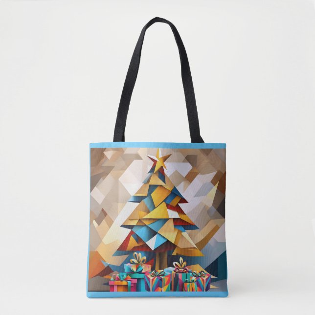 Tote Bag Arbre de Noël Abstrait (Devant)