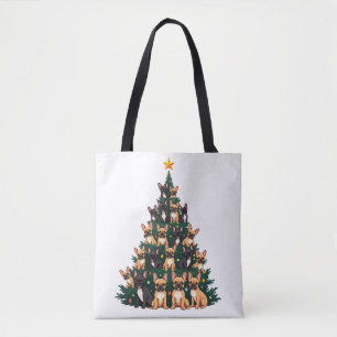 Tote Bag Arbre de Noël avec chiens Terrier Noël Cadeau