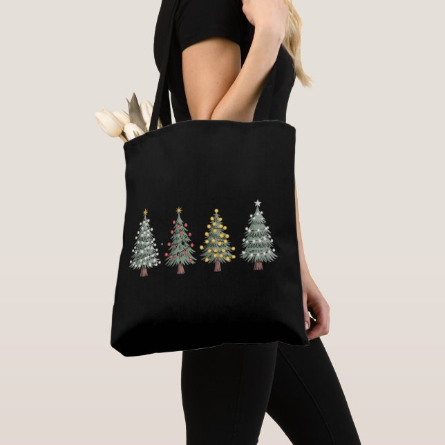 Tote Bag Arbre de Noël Cadeau de Fêtes Hiver  (De près)