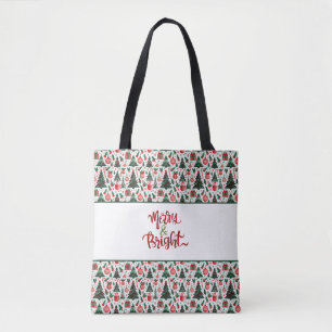 Tote Bag Arbre de Noël, cadeaux, sucre de canne