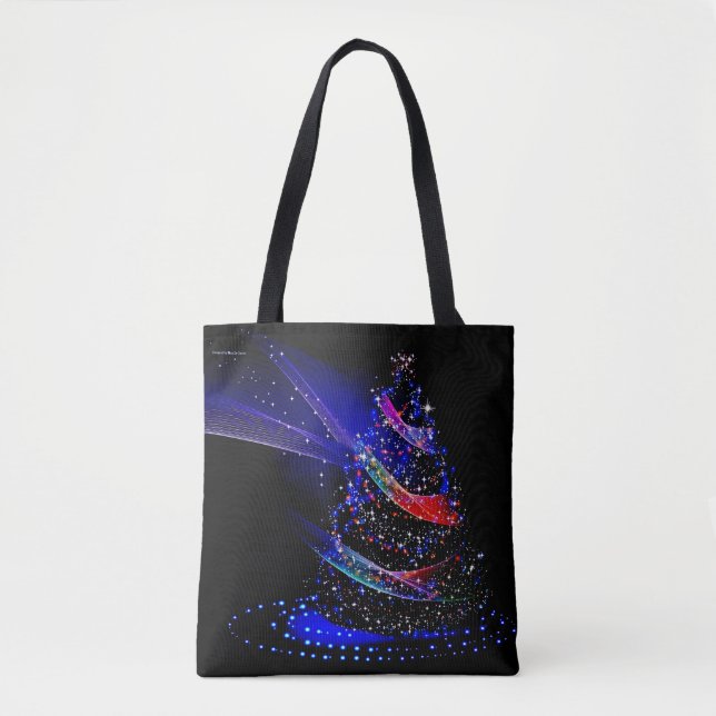 Tote Bag Arbre de Noël Elégant bleu marine (Devant)